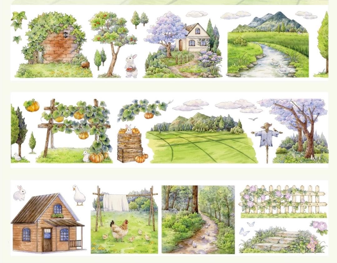 海外マスキングテープ巻売り 野望 風景マスキングテープ