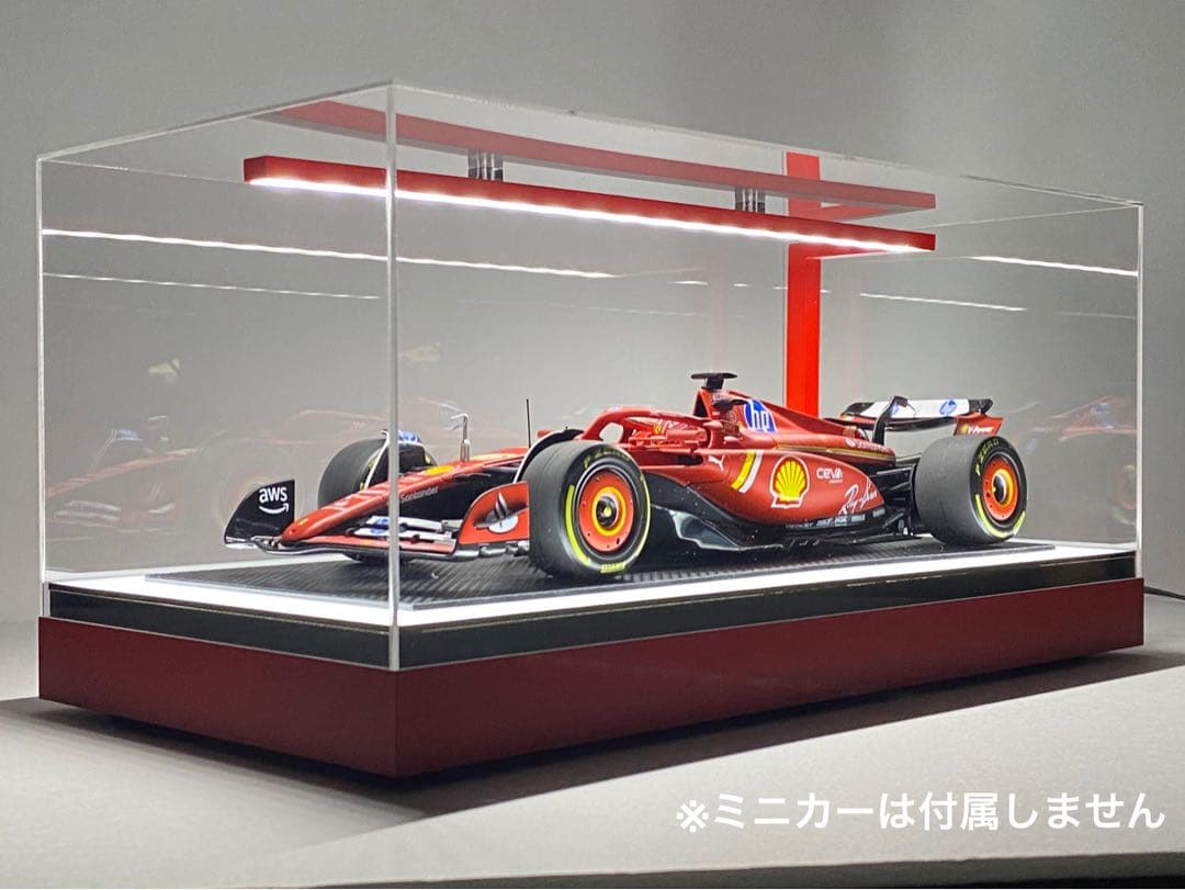 1/18 フェラーリ LED照明付ディスプレイケース【半艶ブライトレッド】