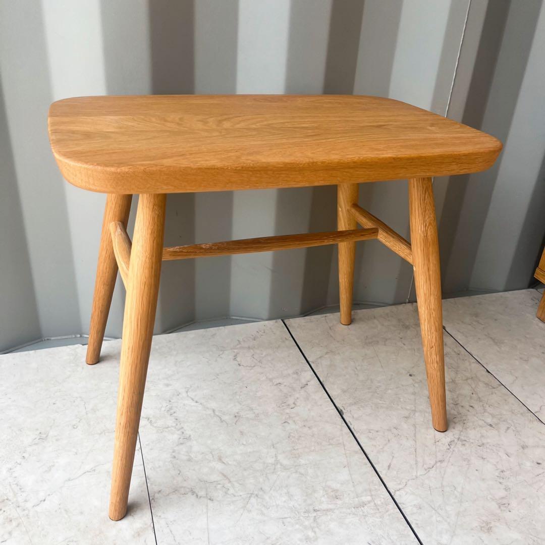 取付無料！無印良品 廃盤希少品 オーク材スツール・丸脚 北欧風ナチュラルチェア✨
