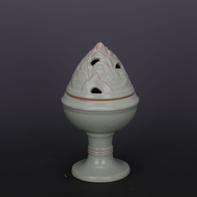 中国 汝窯 青磁 香炉 陶器 陶芸 香道具 仏具 官窯 青釉