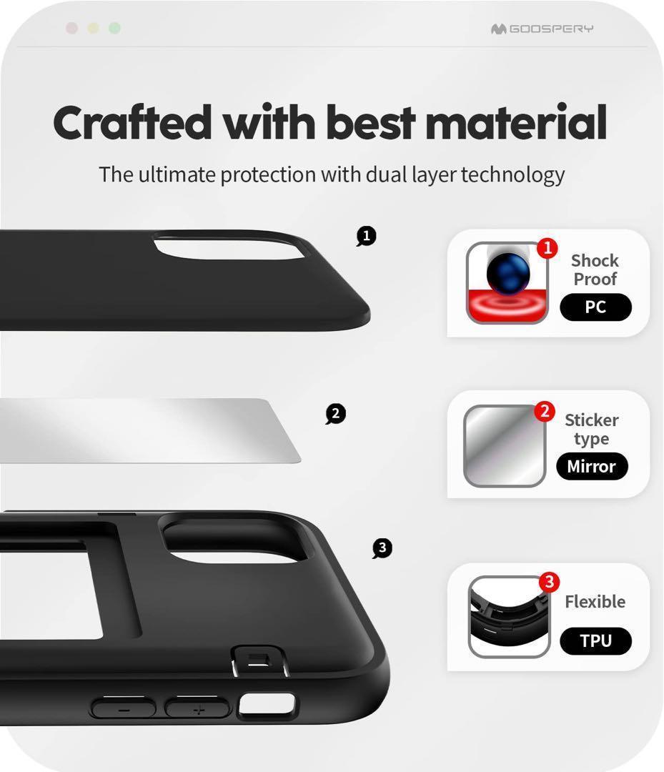 Goospery iPhone 11 ケース 背面 カード 収納 マグネット式