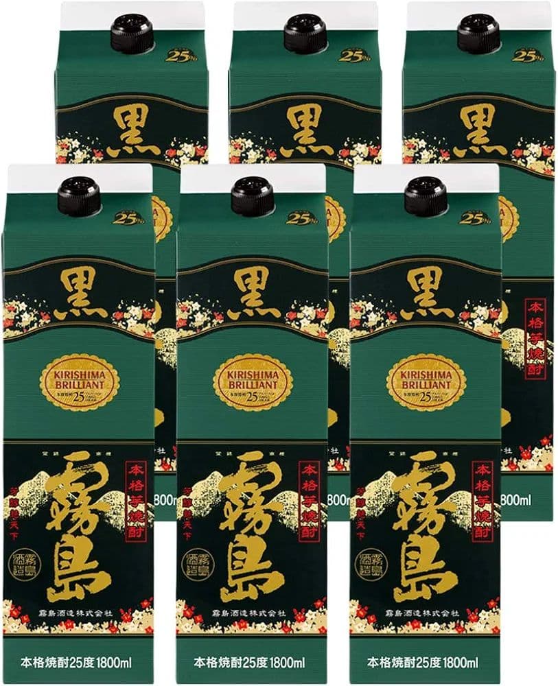 黒霧島 25度 1.8L パック 12本セット