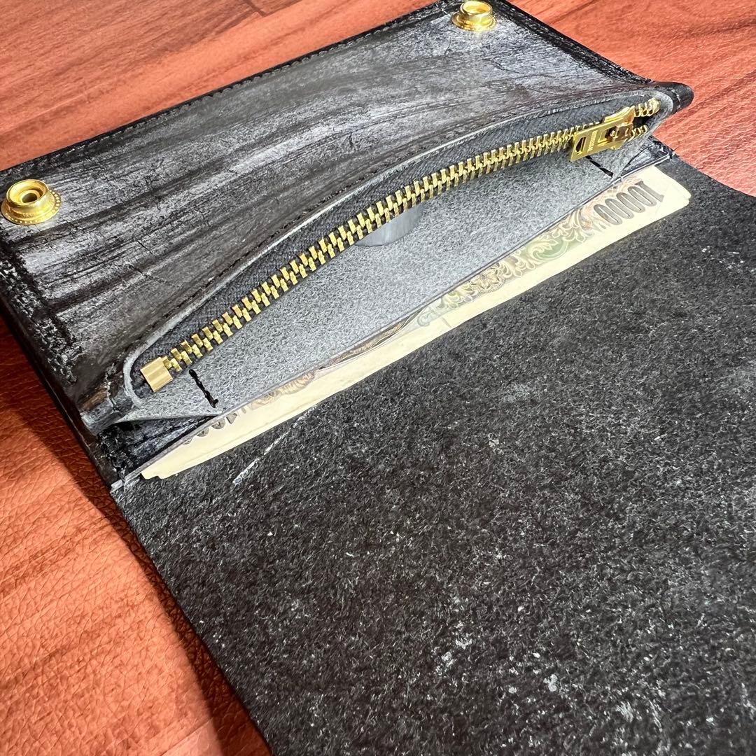 【トラッカーウォレット ロング 2層】 ブライドル ゴールド universal