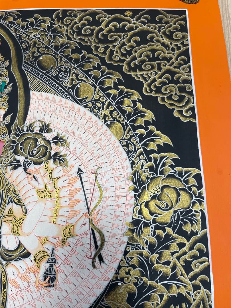 《 チベット密教　1点物 》 手描き　曼荼羅　十一面観音　千手観音　仏教　密教