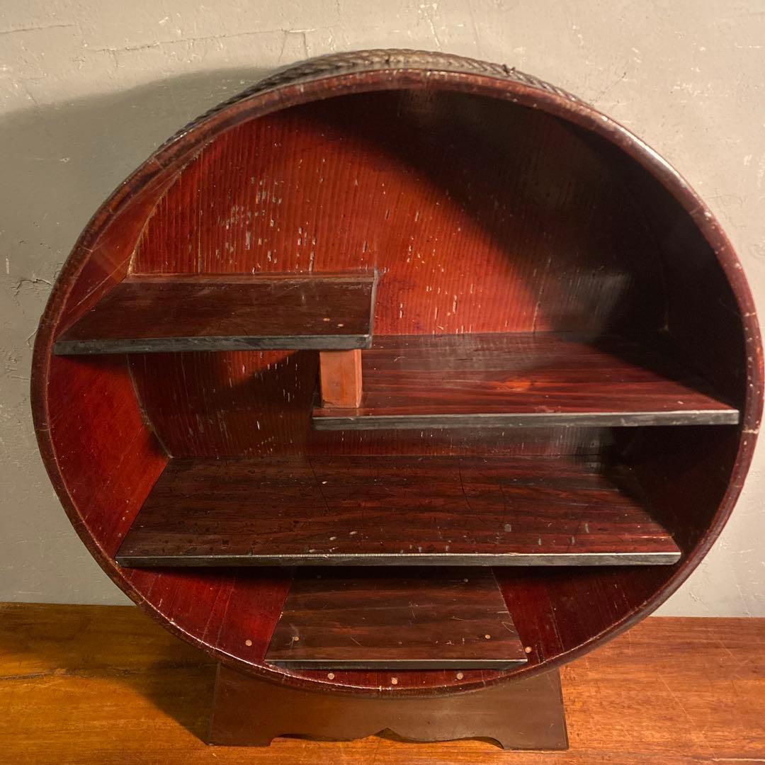 時代物 木桶 飾り棚 ショーケース 古道具 骨董品　インテリア 置物