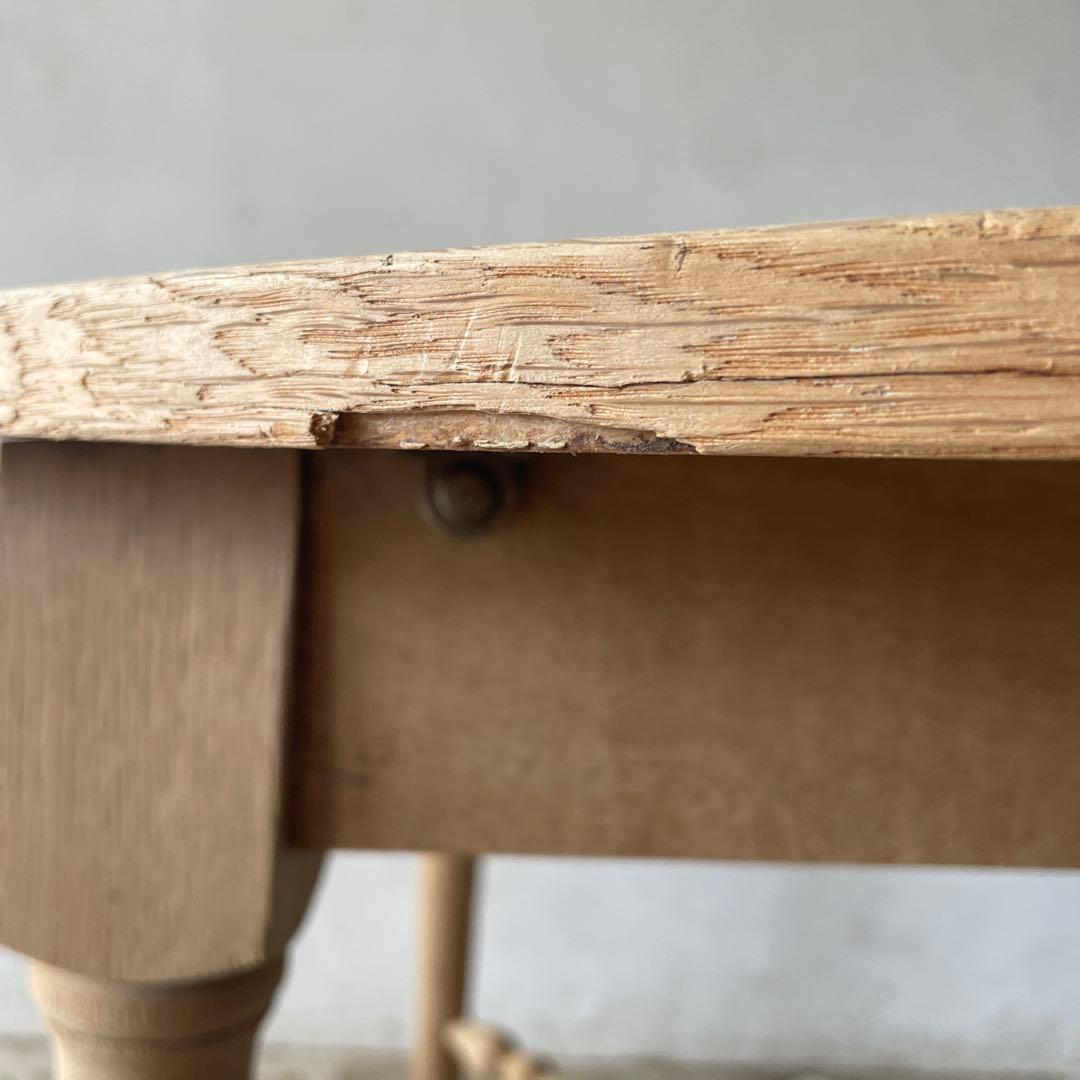 ビンテージ ラウンドエクステンションダイニングテーブル 剥離