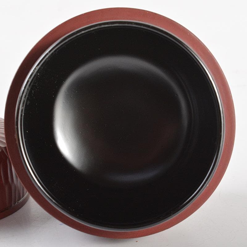 茶道具　高岡漆器　木彫師　般若勉　雲舟作　鎌倉　棗　共箱　V　R5518