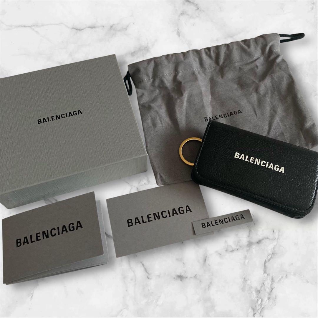 BALENCIAGA バレンシアガ キーケース 6連 ブラック ロゴ 付属品あり