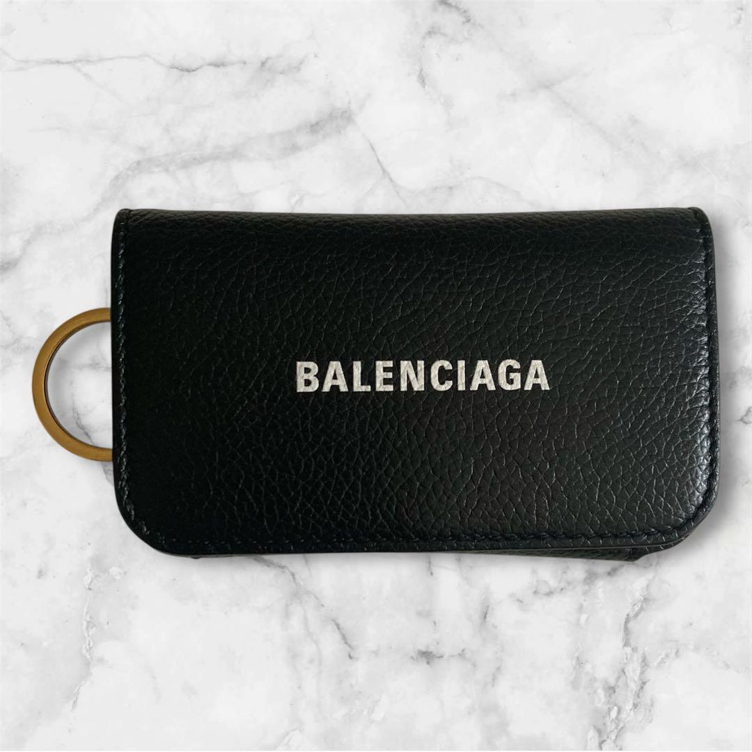 BALENCIAGA バレンシアガ キーケース 6連 ブラック ロゴ 付属品あり