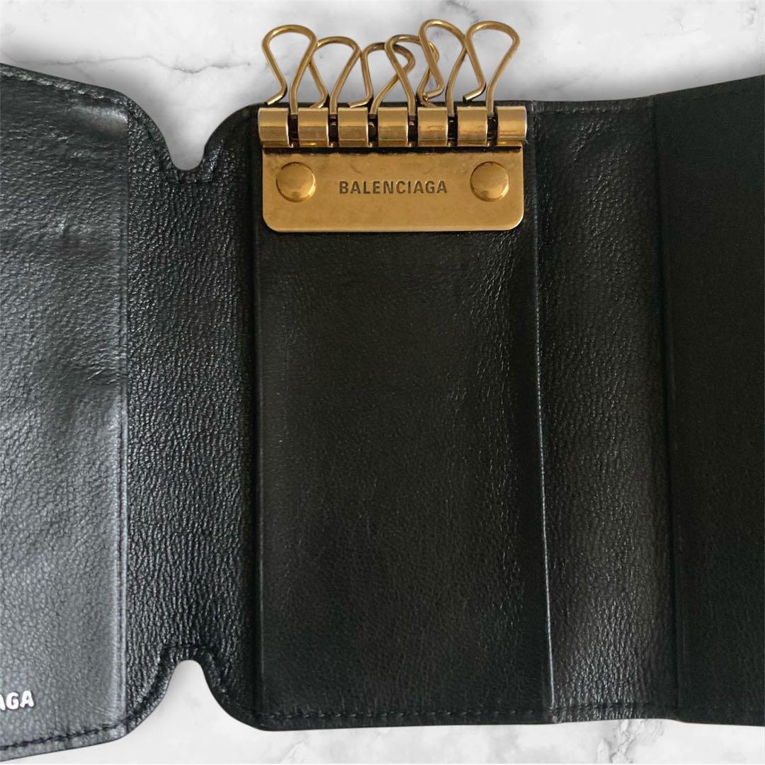 BALENCIAGA バレンシアガ キーケース 6連 ブラック ロゴ 付属品あり