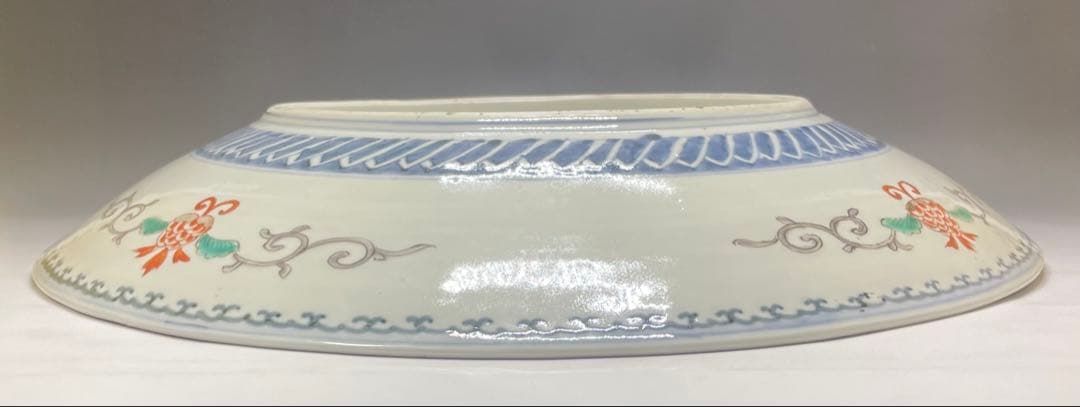 古伊万里　赤絵　染錦　大皿　L012