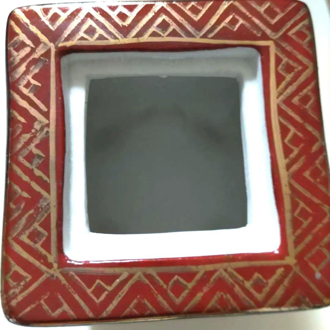 九谷焼　宝岳　ミニ　香炉　青粒金彩　梅 　アンティーク　レア