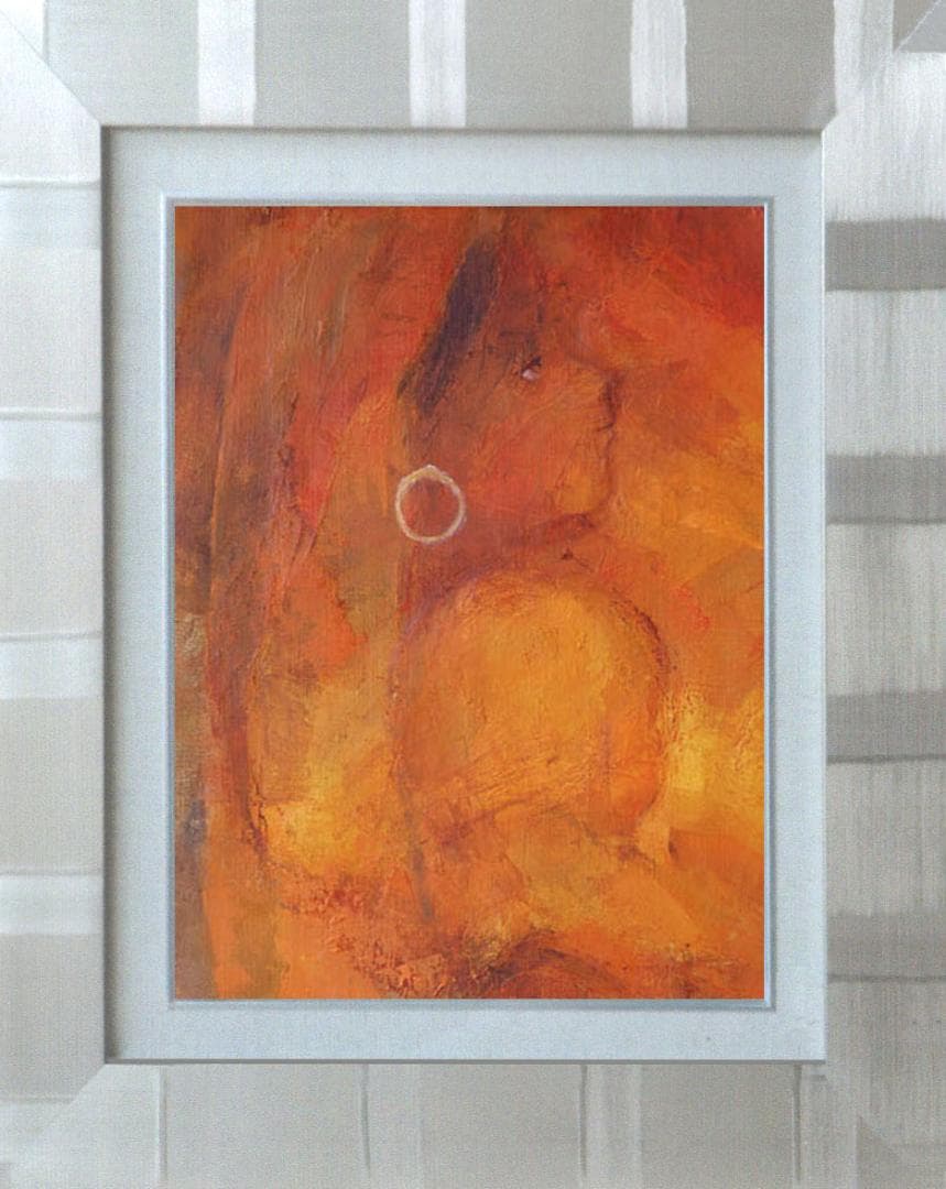 油絵 絵 絵画 インテリア 額付(黒) F4-051813 祈り 母子像