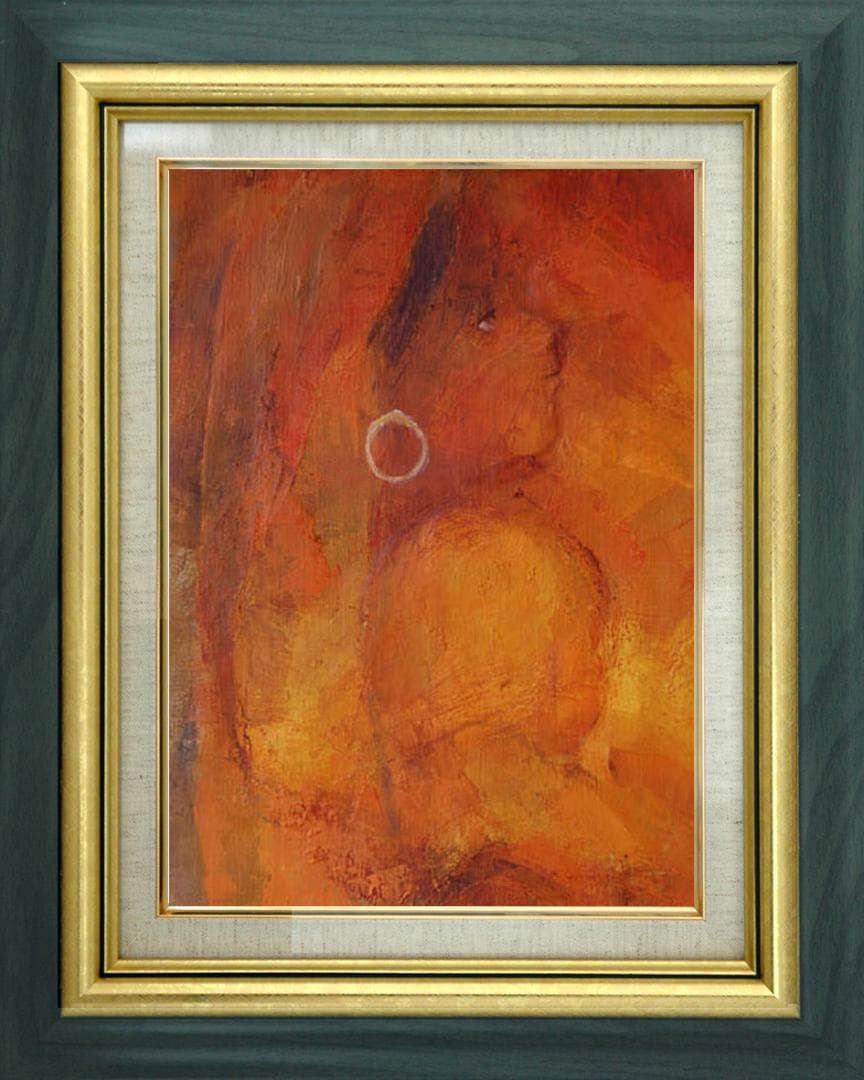 油絵 絵 絵画 インテリア 額付(黒) F4-051813 祈り 母子像