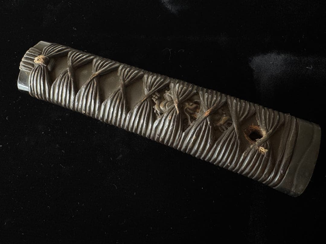 柄前 龍図 柄巻 日本刀 刀装具 骨董 古美術 江戸時代 時代物