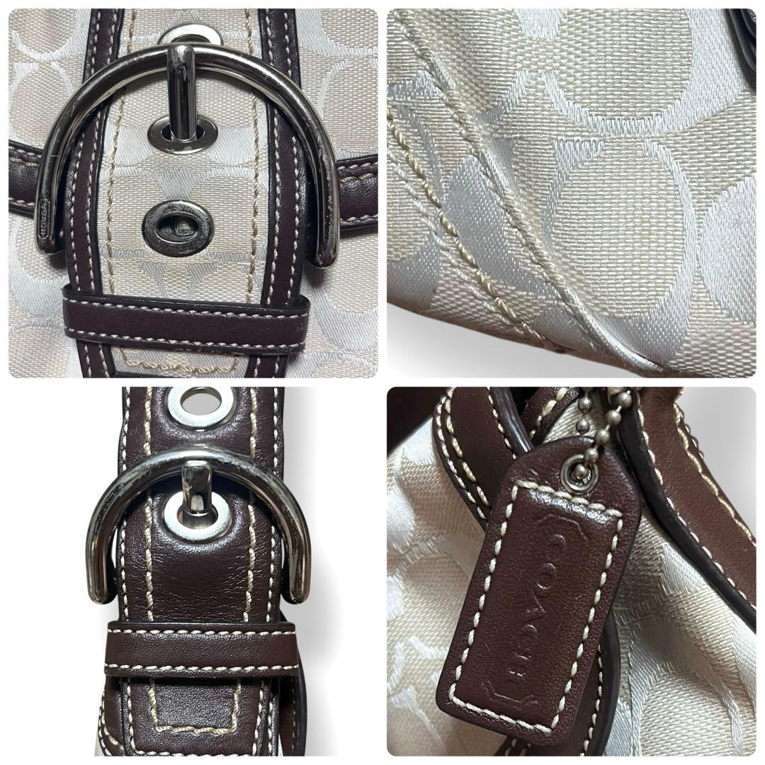 希少美品✨COACH ワンショルダー ソーホー シグネチャー 白　バッグ