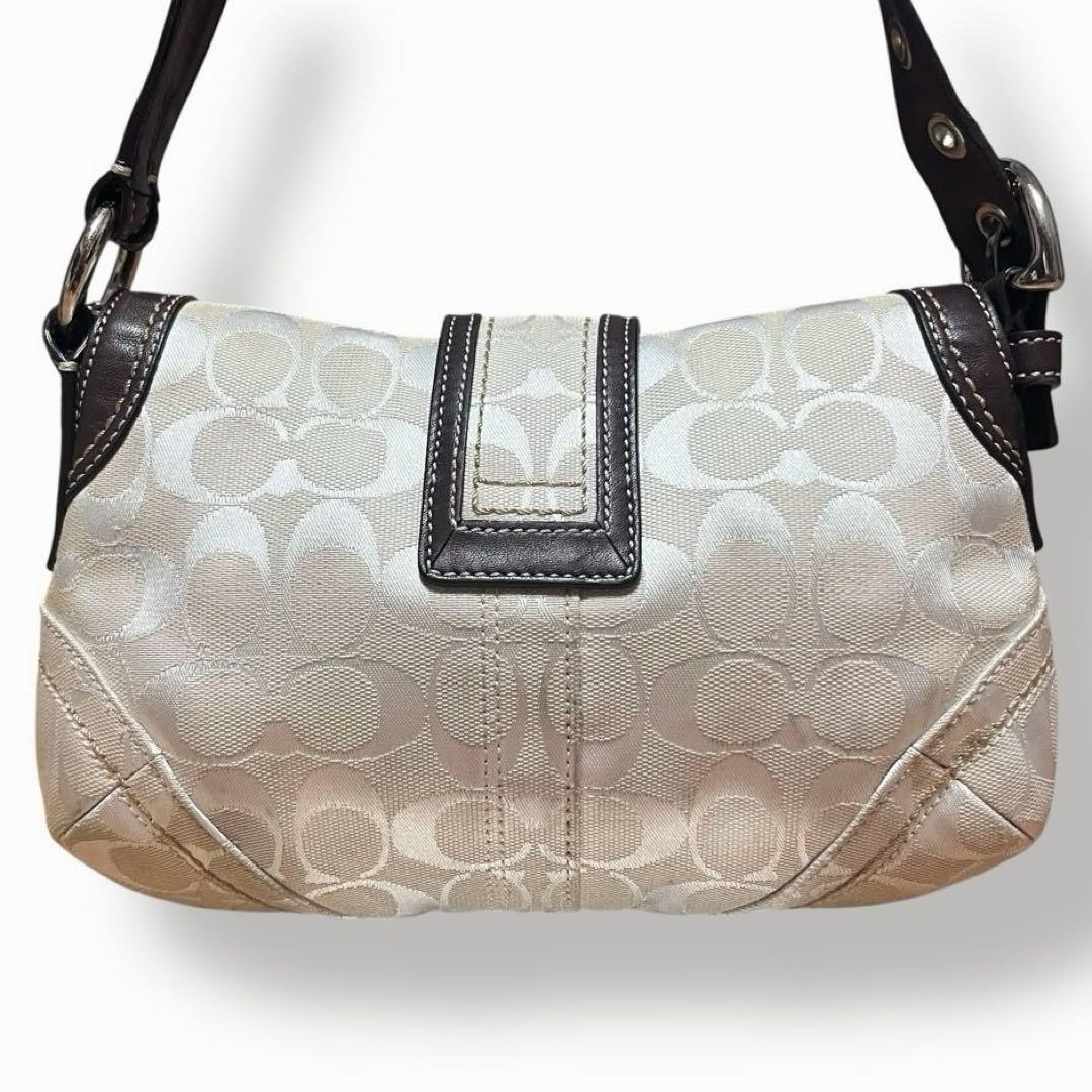希少美品✨COACH ワンショルダー ソーホー シグネチャー 白　バッグ