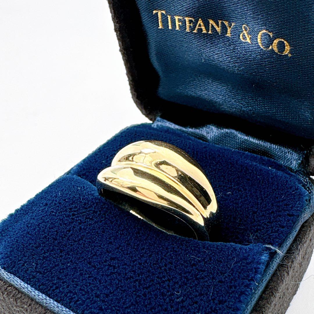 美品レア オールドティファニー ダブルウェーブ 11.5号 7.63g k18