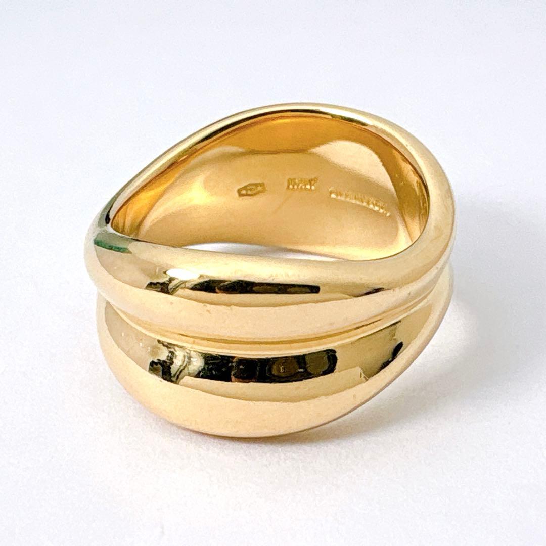 美品レア オールドティファニー ダブルウェーブ 11.5号 7.63g k18