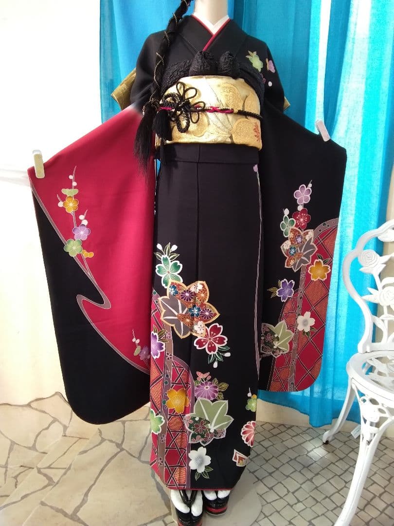振袖フルセット、正絹振袖成人式、重ね衿、帯揚げ帯締め、西陣袋帯、長襦袢
