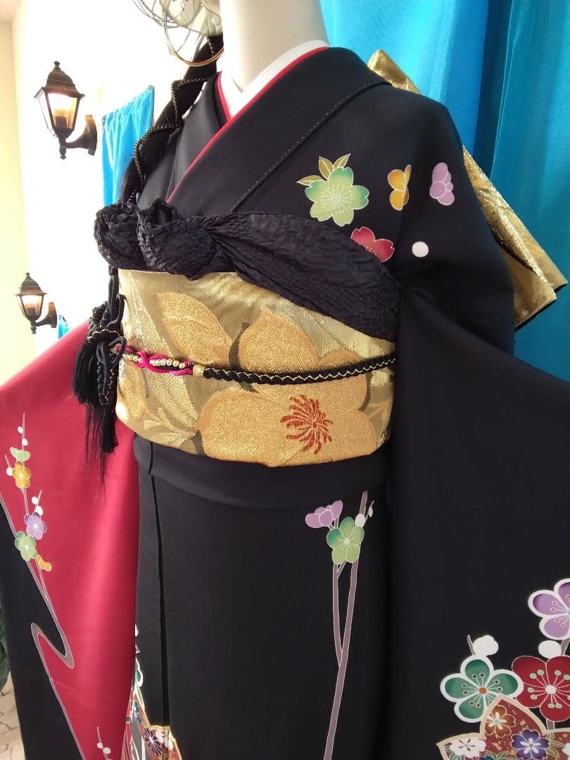 振袖フルセット、正絹振袖成人式、重ね衿、帯揚げ帯締め、西陣袋帯、長襦袢