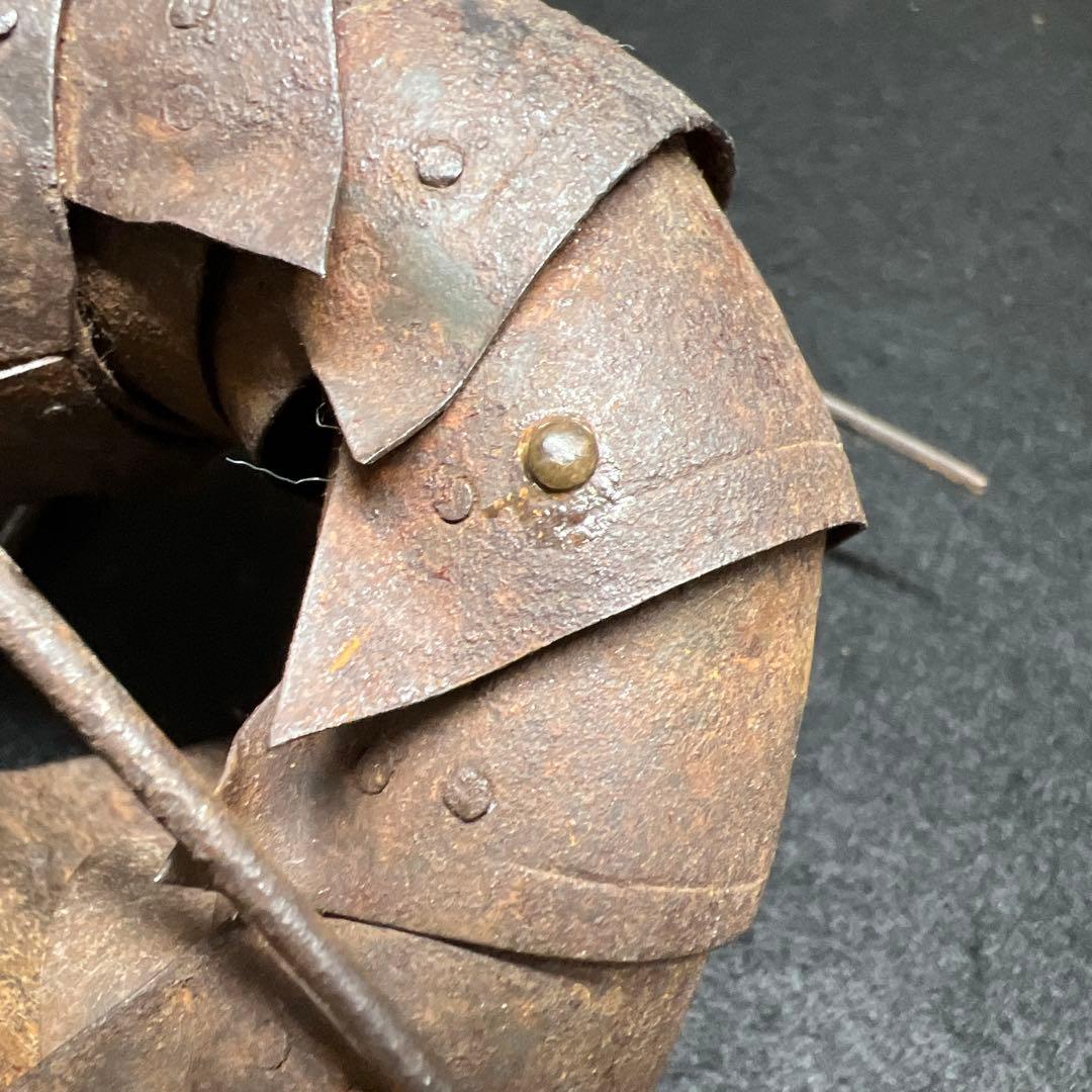 時代　明珍在銘鉄製自在伊勢海老木箱付全長約36㎝/134g東Y7-1205☆1F