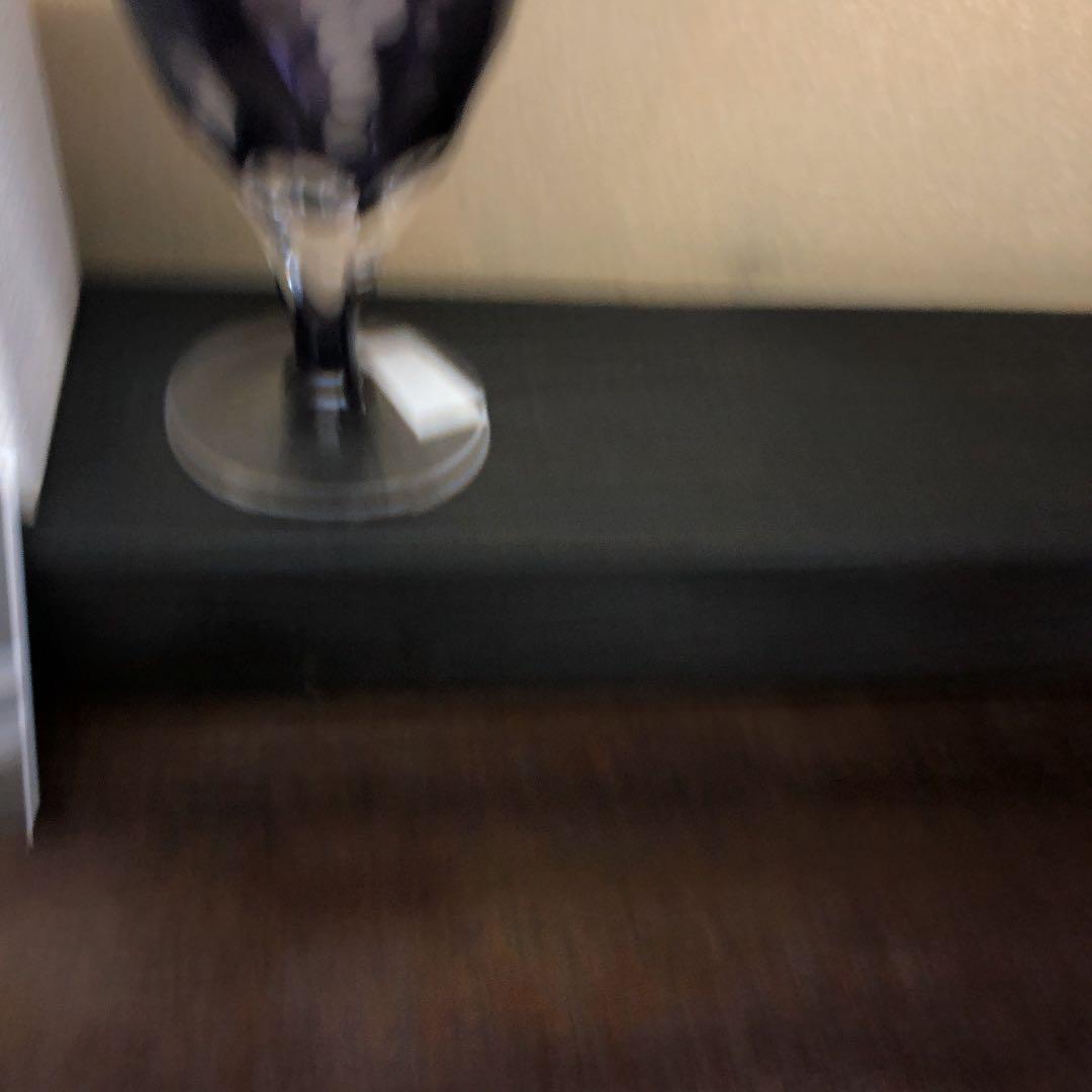 江戸切子　彩鳳　紫　葡萄　新品