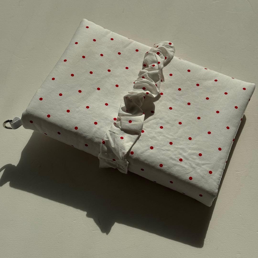 バインダーカバー　赤ドット　A6 韓国　貯金