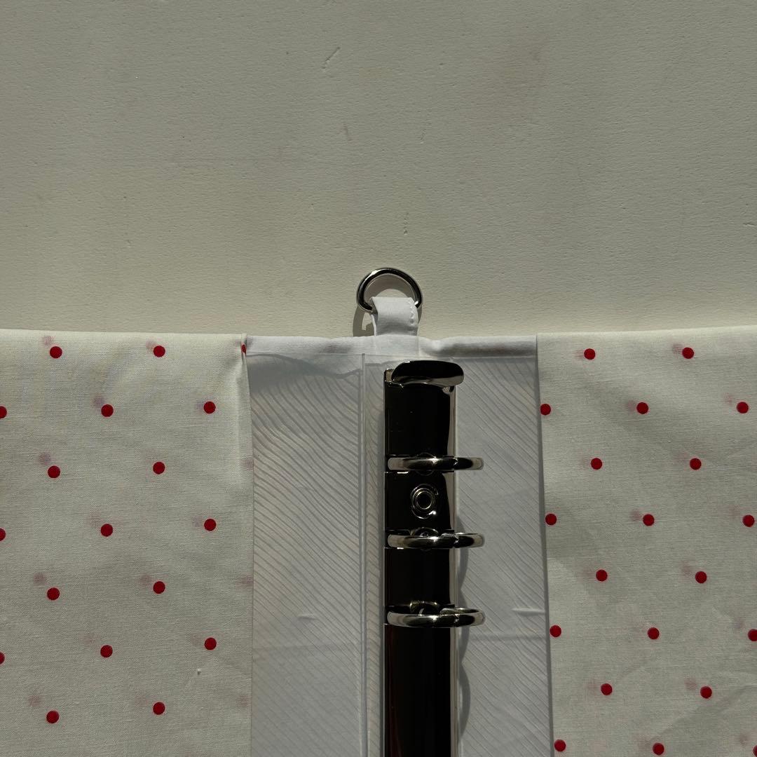 バインダーカバー　赤ドット　A6 韓国　貯金