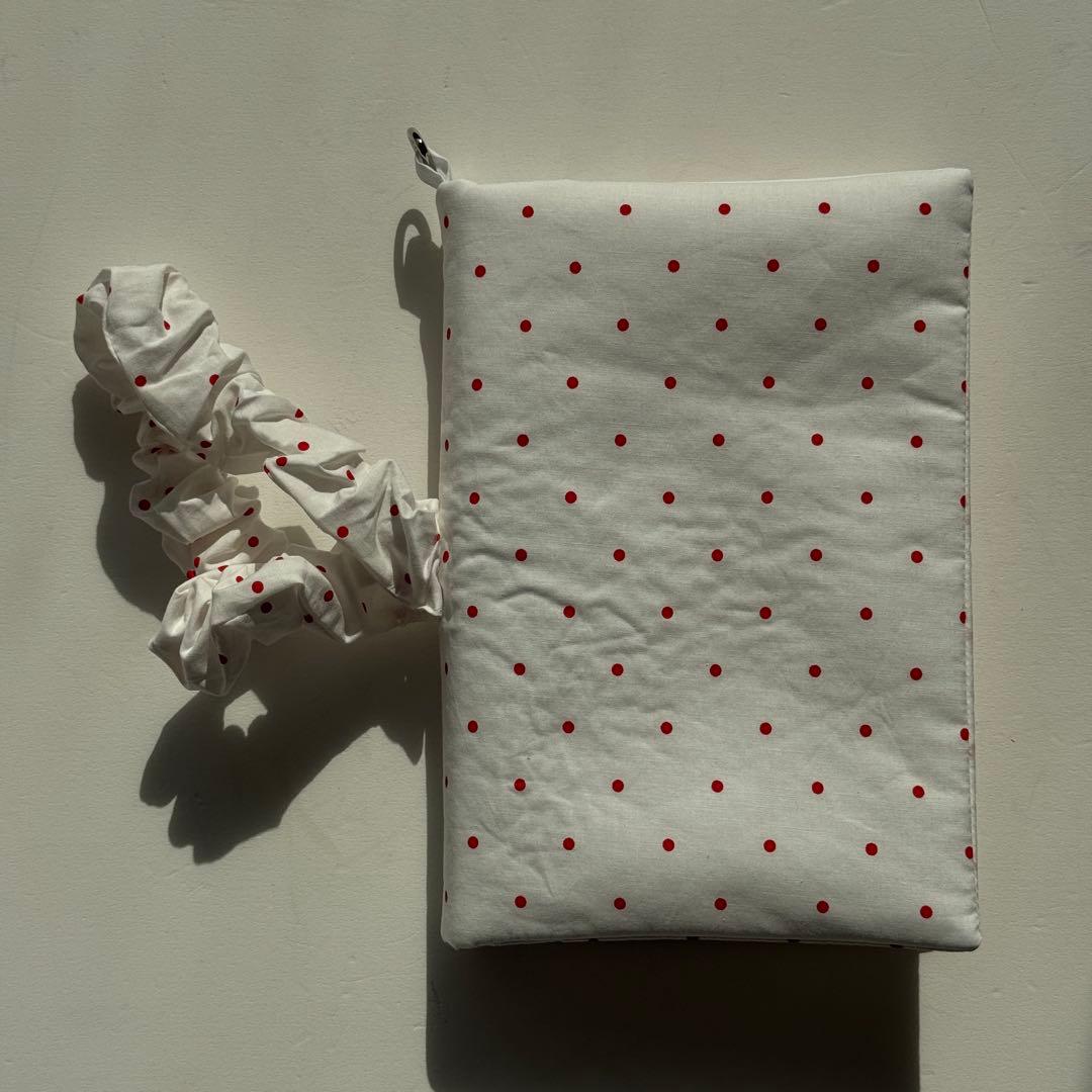 バインダーカバー　赤ドット　A6 韓国　貯金