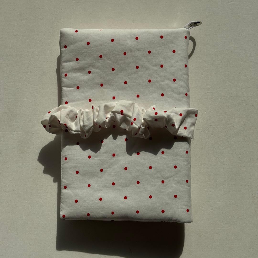 バインダーカバー　赤ドット　A6 韓国　貯金