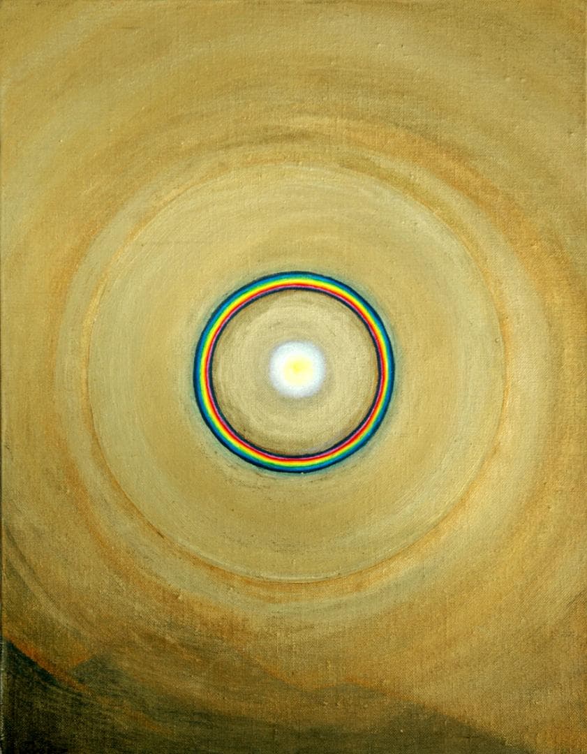 油絵 菅家令子 絵画インテリア額付(青緑+金色の枠)F6-G282023希望祈り