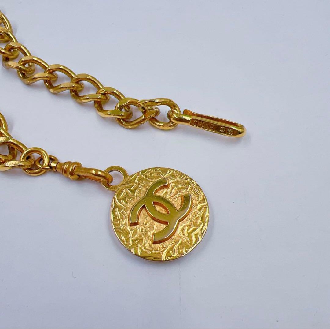 5FM78 CHANEL シャネル チェーンベルト ベルト ココマーク ゴールド