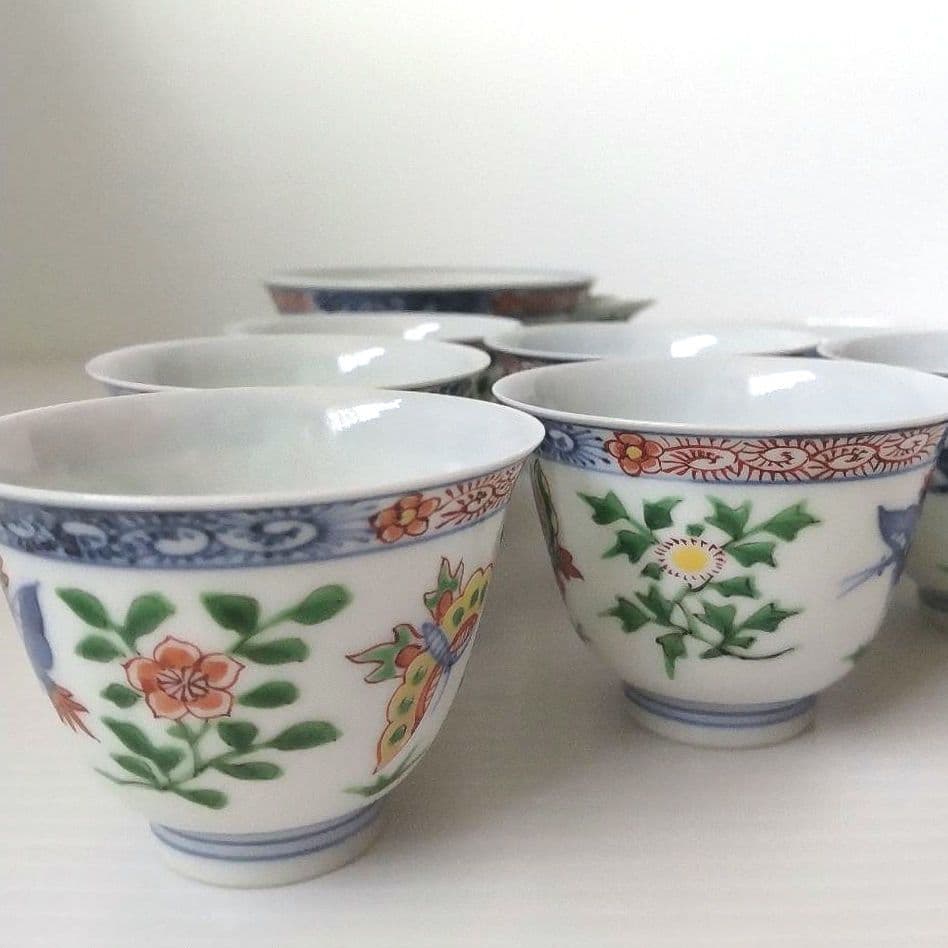 京焼 平安 四代 三浦竹泉 竹泉 色絵花蝶文 煎茶器 宝瓶 茶器 茶道具 極美品