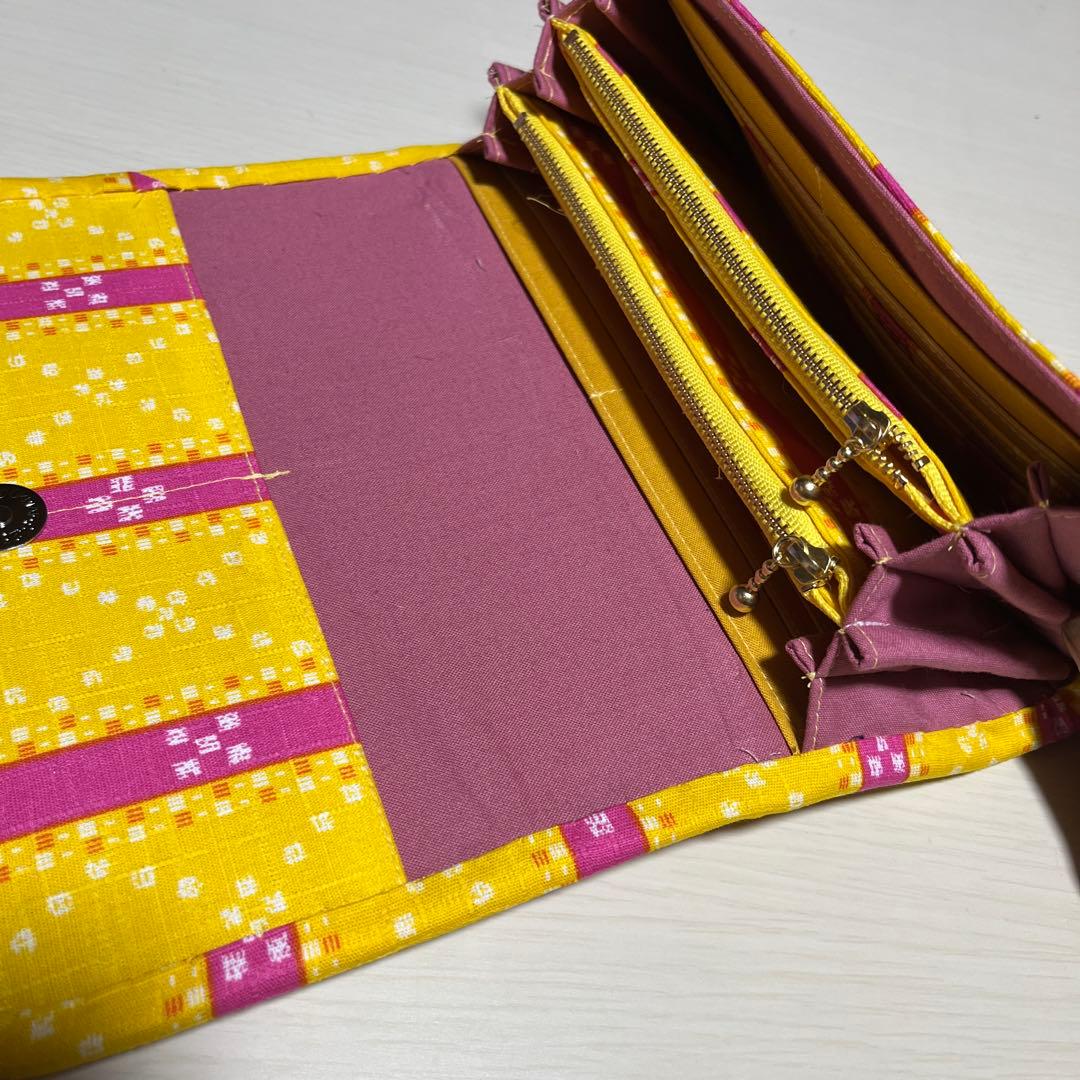 ミンサー柄やりくり　長財布　3点