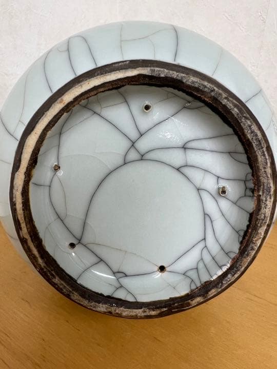 中国元明模倣宗朝官窯花瓶　骨董唐物古美術品アンティーク江戸　コレクション　青磁