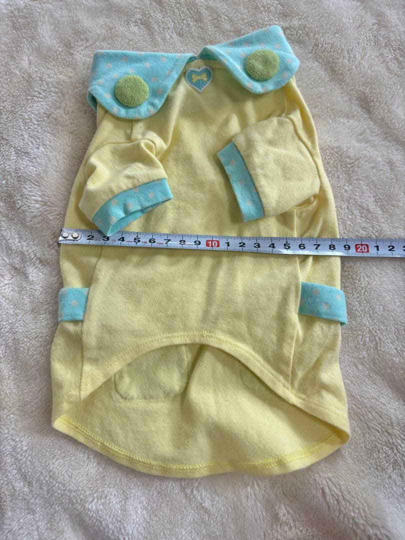 【Fifi&romeo】カップケーキ刺繍の犬服（イエロー×水色）