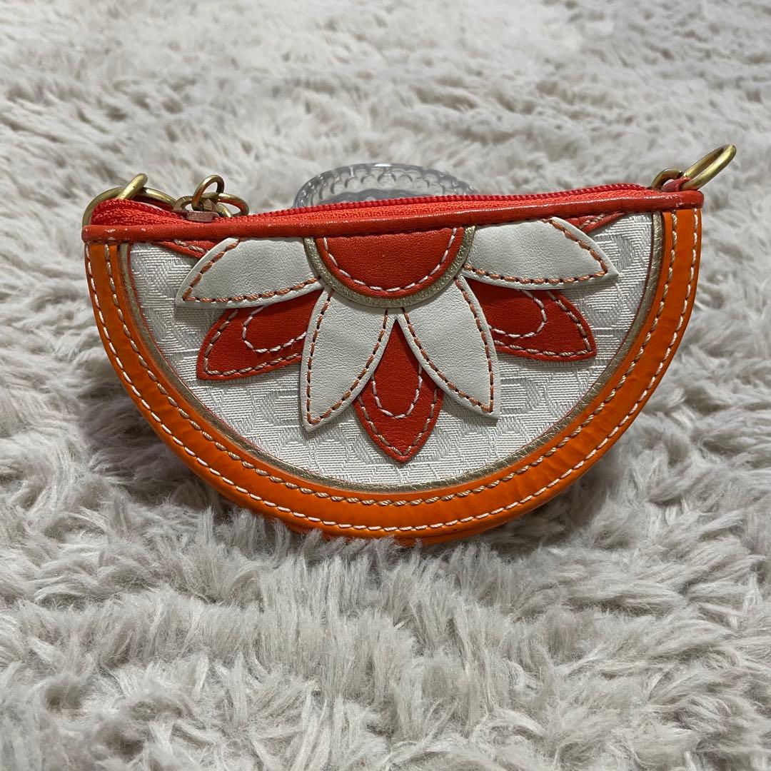 超激レア✨ コーチ ケース 財布 フルーツ オレンジ ミニシグネチャー