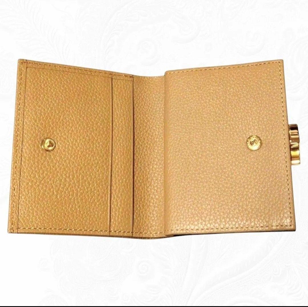 皇居 がま口 財布 モカ 二つ折り カフェオレ ブラウン 茶