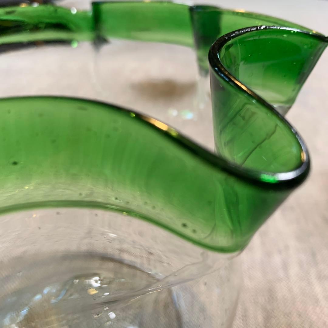 大正　レトロ　金魚鉢　美品　吹きガラス