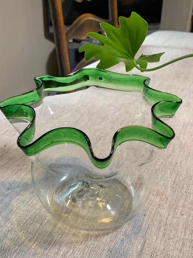 大正　レトロ　金魚鉢　美品　吹きガラス