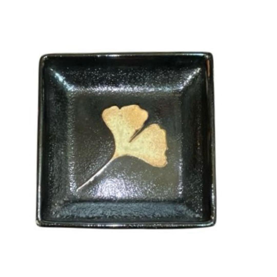 十三代 中里太郎右衛門陶房 唐津焼 角皿 2枚セット イチョウ 松 共箱付