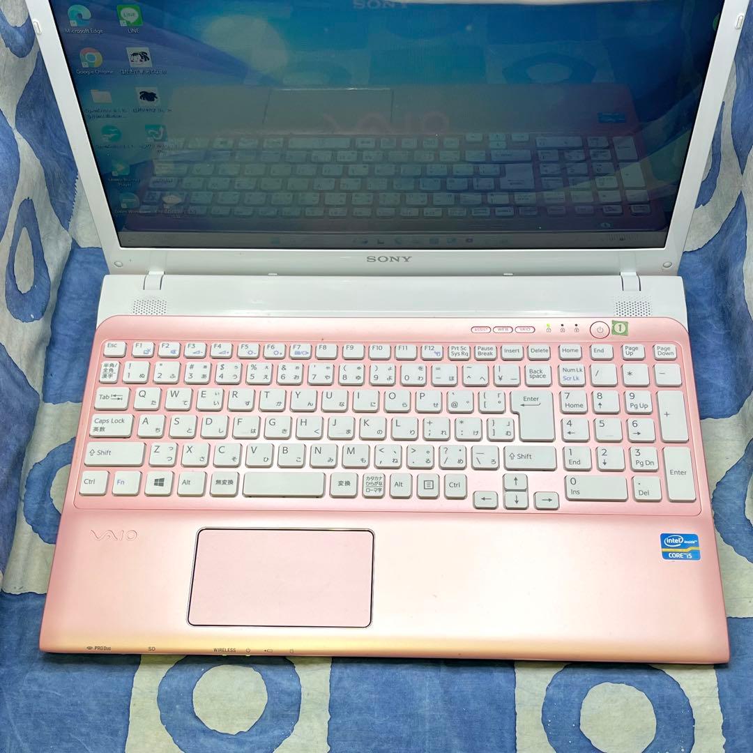 人気VAIO✨SSDで快適☆i5☆可愛いピンク♡ブルーレイ&カメラ付！Win11