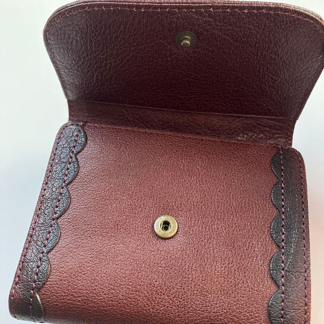 【極美品】 アナスイ ANNA SUI 牛革 折り畳み 財布 パスケース 口金