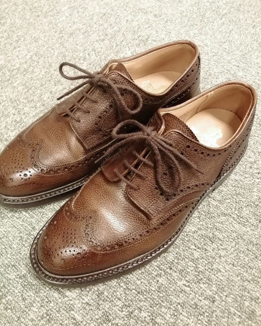 着用数回 クロケット&ジョーンズ ウイングチップ ダークブラウン UK5