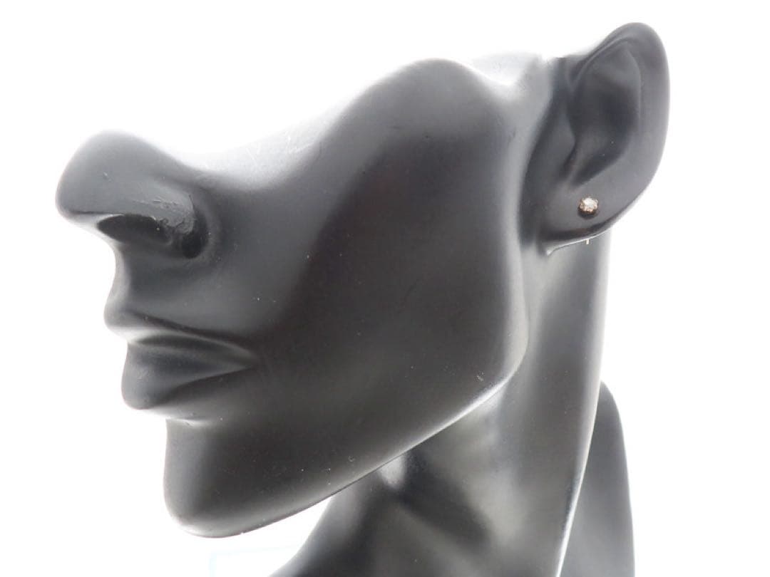 ハ*チ様 【本物保証】K10PG 天然ダイヤモンド 計0.38ct ピアス　一粒