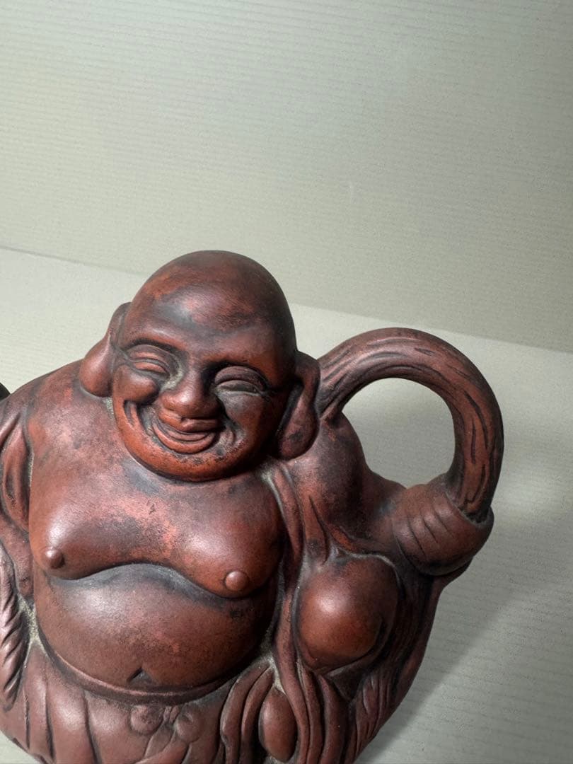 2095  七福神　布袋様　陶器　水差し　急須型　置物