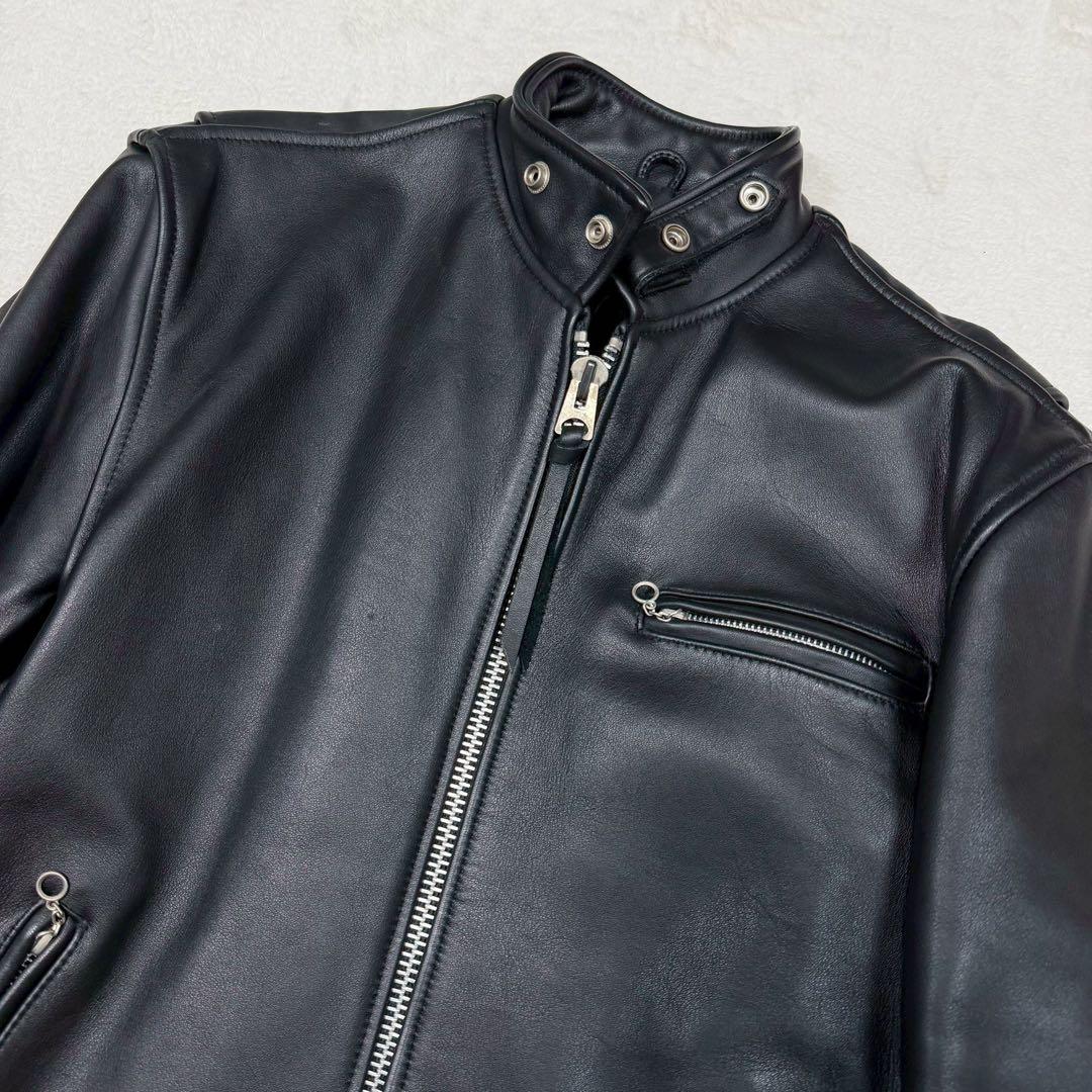 美品 CONTII ライダースジャケット シングル 本革 キルティング ブラック