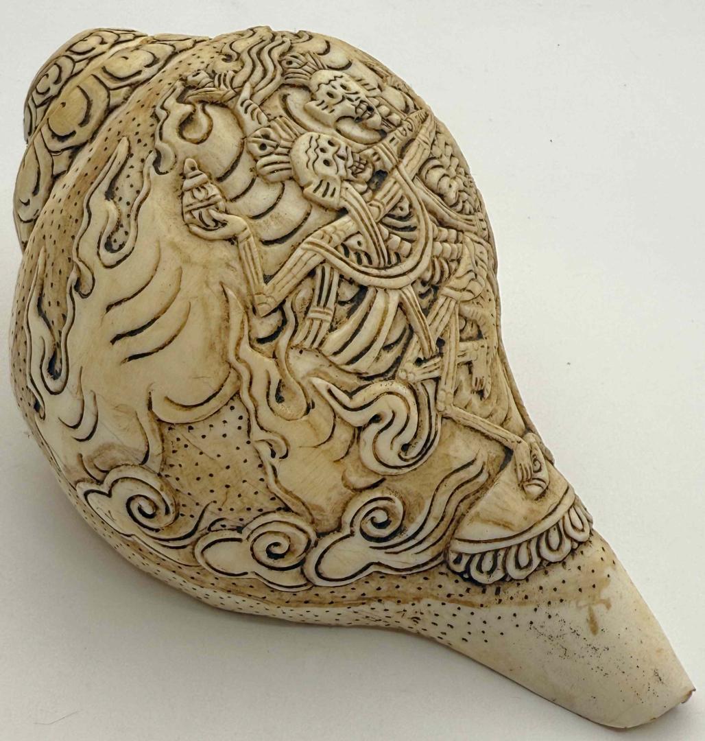 チベット密教法具　法螺貝（シャンカ）チティパティ-2