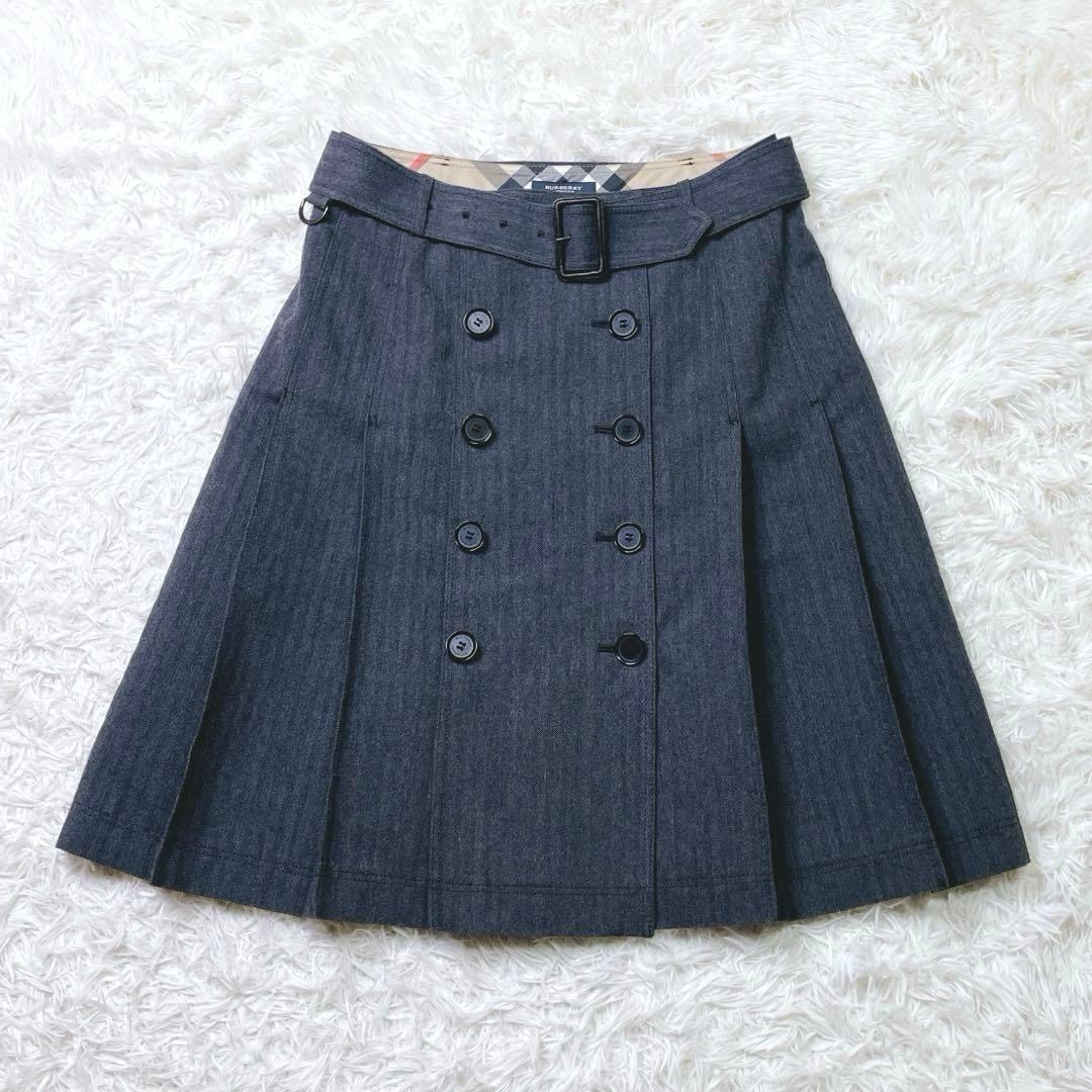 美品✨ バーバリーロンドン ウール トレンチスカート プリーツ 40 グレー